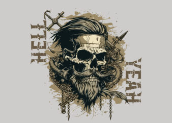 Skull pirate vector illustration for t-shirt