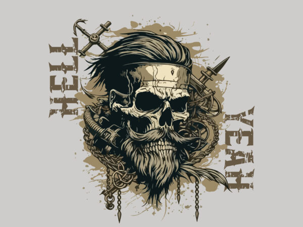 Skull pirate vector illustration for t-shirt