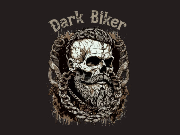 Skull, biker. vector illustration for t-shirt