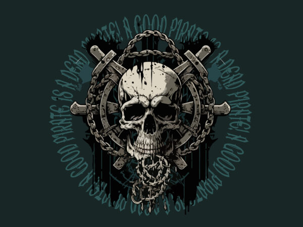 Skull pirate vector illustration for t-shirt