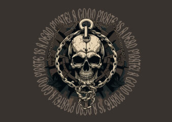 Skull pirate vector illustration for t-shirt