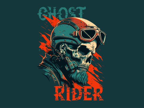 Skull, biker. vector illustration for t-shirt