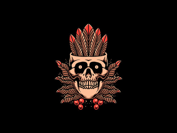 Skull plant t shirt template vector