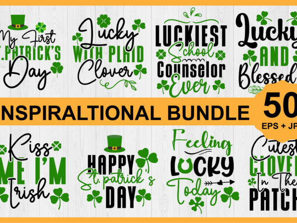 Happy st patrick’s day svg t-shirt bundle print template, lucky charms, irish, everyone has a little luck typography design