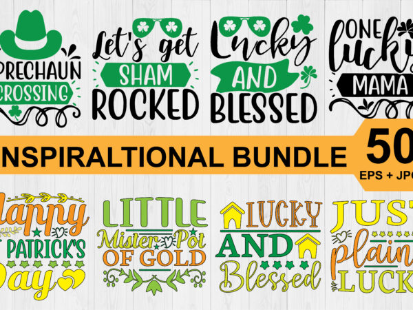 Happy st patrick’s day svg t-shirt bundle print template, lucky charms, irish, everyone has a little luck typography design