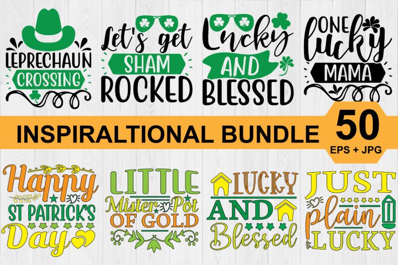 Happy St Patrick’s Day svg t-Shirt bundle Print Template, Lucky Charms, Irish, everyone has a little luck Typography Design