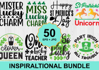 Happy St Patrick’s Day t-Shirt bundle Print Template, Lucky Charms, Irish, everyone has a little luck Typography Design