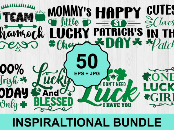 Happy st patrick’s day svg t-shirt bundle print template, lucky charms, irish, everyone has a little luck typography design