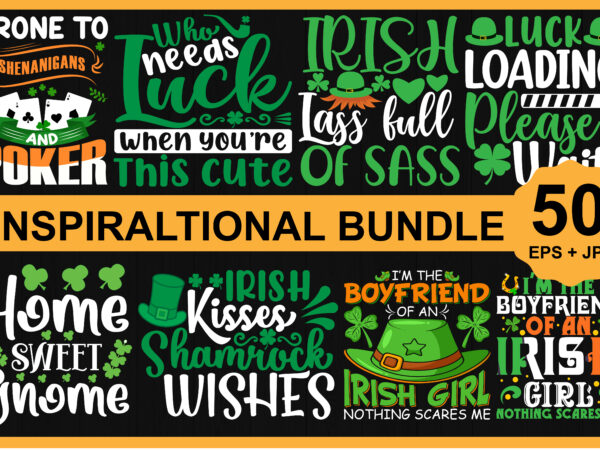 Happy st patrick’s day shirt bundle print template, lucky charms, irish, everyone has a little luck typography design