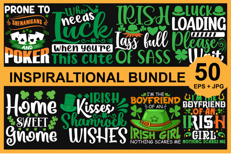 Happy St Patrick’s Day Shirt bundle Print Template, Lucky Charms, Irish, everyone has a little luck Typography Design