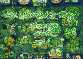 Happy St.Patrick’s Day Bundle part 6, Clover, Lucky, Coffee, Gnome graphic t shirt