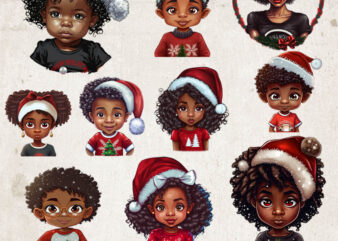 Super Cute Christmas Black Baby Bundle 10 design, Black Baby, Christmas, Cute Baby