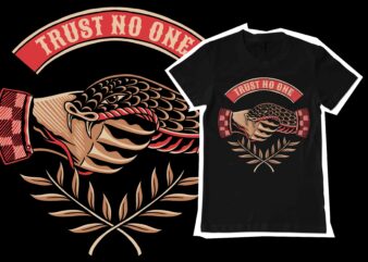 Trust no one illustration for t-shirt design
