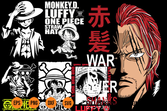 One Piece Luffy PNG Instant Download SVG (Instant Download) 