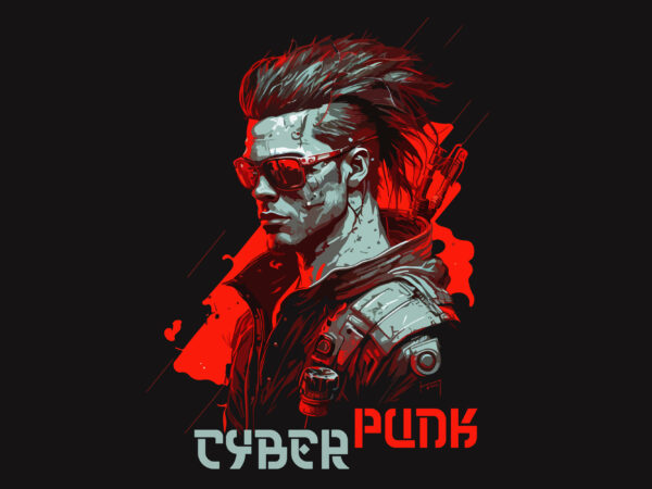 Cyberpunk vector art for t-shirt design