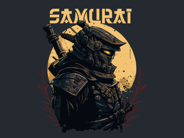 Man samurai vector illustration for t-shirt