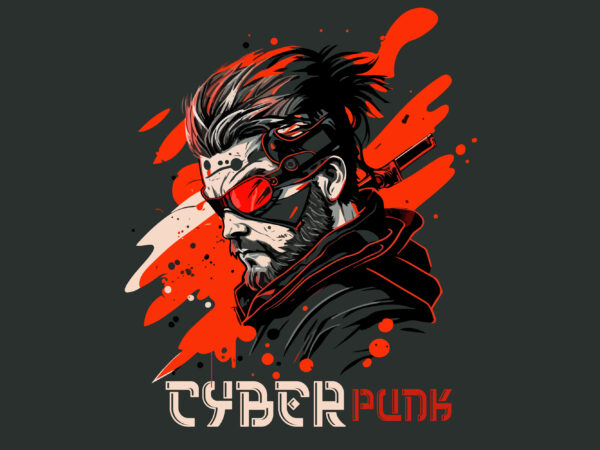 Cyberpunk VR Glasses T-shirt Design Vector Download