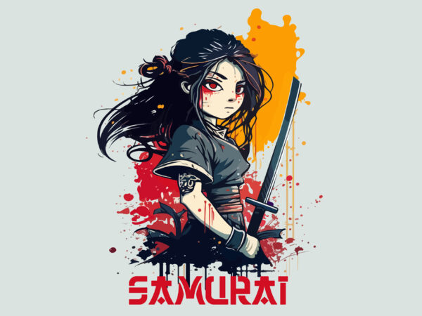 Kawaii samurai vector art for t-shirt