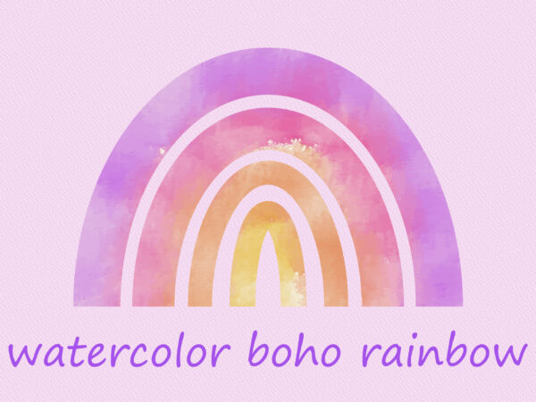 Watercolor hand drawn rainbow t shirt design for sale