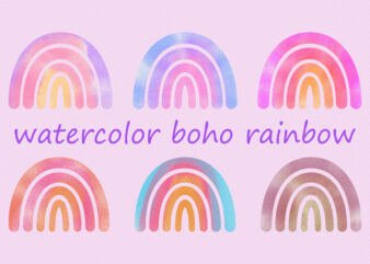 Watercolor hand drawn rainbow