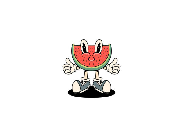 Watermelon cartoon t shirt design for sale