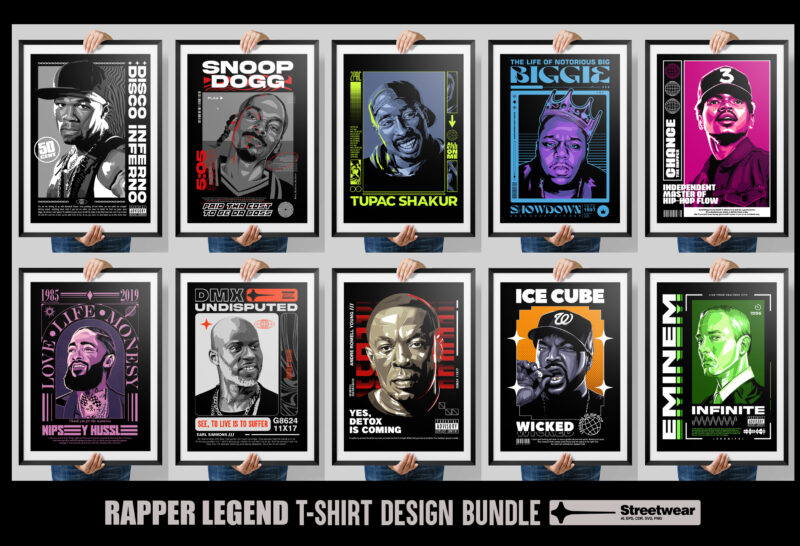 Rapper Legend T-shirt Design Bundle – Streetwear