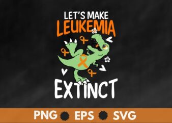 Let’s make leukemia extinct, Multiple Sclerosis, MS Awareness,Orange Ribbon T-Shirt design vector