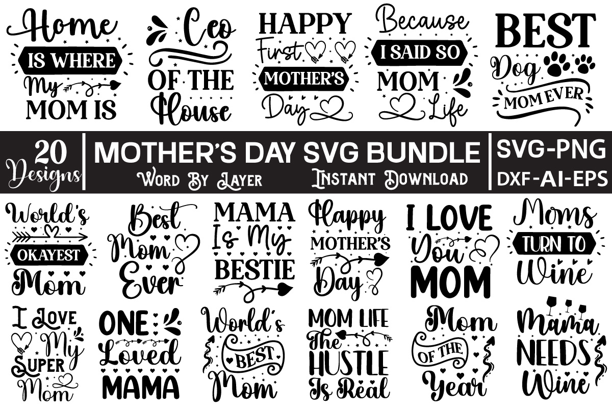 Mother's Day SVG Bundle Mothers Day SVG Bundle, Mom life svg, Mama svg ...