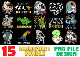 15 Dinosaur shirt Designs Bundle For Commercial Use Part 1, Dinosaur T-shirt, Dinosaur png file, Dinosaur digital file, Dinosaur gift, Dinosaur download, Dinosaur design