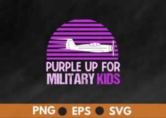 purple up for military kids military child month 2023 Kids T-Shirt design vector, purple up for military kids, military child month,