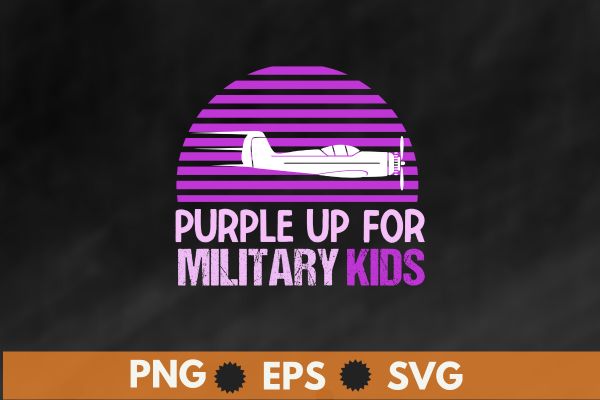 Purple up for military kids military child month 2023 kids t-shirt design vector, purple up for military kids, military child month,