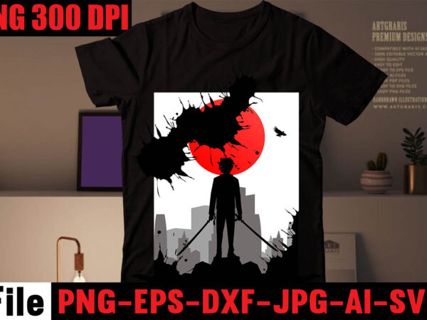 Japanese Evil Creature Dark Anime T-shirt Psd PSD Editable Template