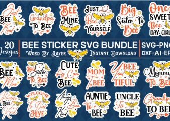 Bee Sticker Svg Bundle Bee Stickers Bundle Bee Sticker Bundle Honey Bee Sticker Bundle Print and Cut Stickers Printable Stickers Print and Cut Cricut Bees Stickers, Bee Stickers Bundle Bee t shirt template