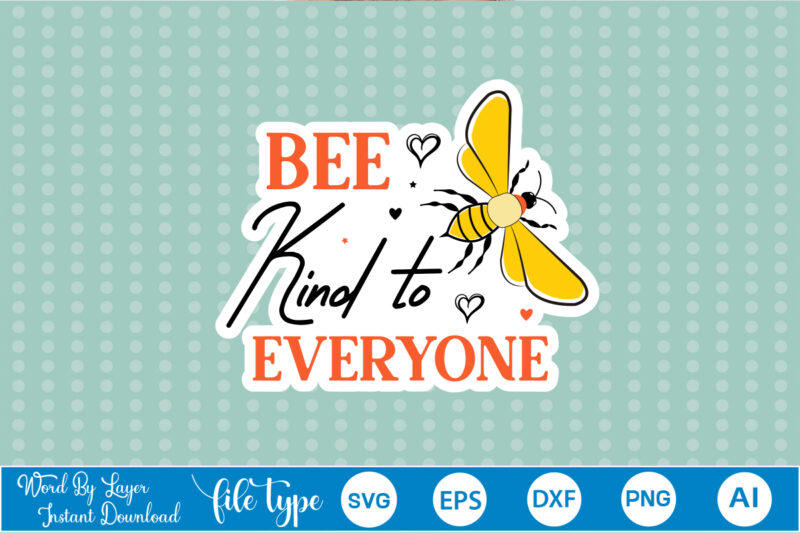 Bee Sticker Svg Bundle Bee Stickers Bundle Bee Sticker Bundle Honey Bee Sticker Bundle Print and Cut Stickers Printable Stickers Print and Cut Cricut Bees Stickers, Bee Stickers Bundle Bee