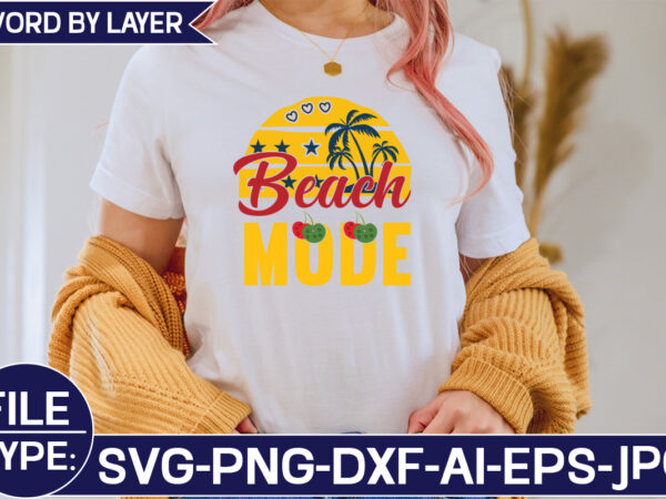 Beach mode svg cut file t shirt template