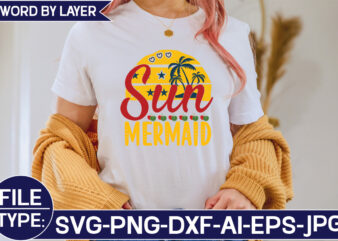 Sun Mermaid SVG Cut File