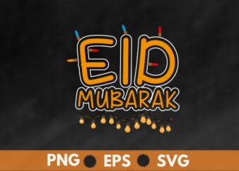 Happy Eid Mubarak for Muslim Kids Eid al fitr al Adha moon T-Shirt design vector,eid, mubarak, ramadan, alfitr, kareem, tee, happy, karim, t-shirt, legends,eid mubarak happy eid muslims