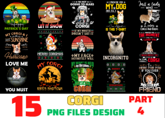 15 Corgi shirt Designs Bundle For Commercial Use Part 4, Corgi T-shirt, Corgi png file, Corgi digital file, Corgi gift, Corgi download, Corgi design