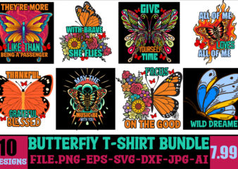 Butterfly T-shirt Bundle,10 Designs,All Of Me Loves All Of You T-shirt Design,butterfly t-shirt design, butterfly motif design for t-shirt, butterfly t shirt embroidery designs, butterfly wings t shirt design, butterfly
