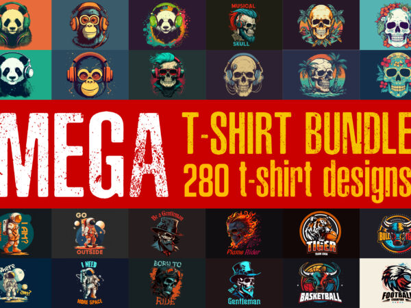 Mega bundle. 280 t-shirt designs