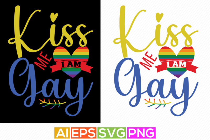 kiss me i am gay, happy birthday heart gift, pride parade handwritten graphic shirt