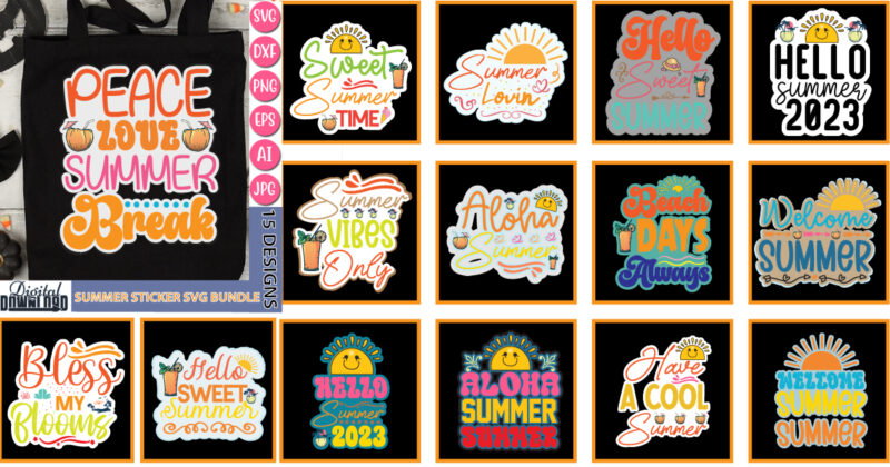 Summer Sticker SVG Bundle