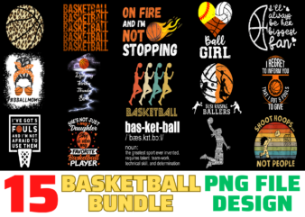 15 Basketball Shirt Designs Bundle For Commercial Use, Basketball T-shirt, Basketball png file, Basketball digital file, Basketball gift, Basketball download, Basketball design