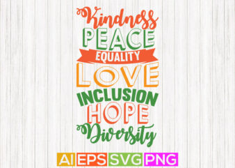 kindness peace equality love inclusion hope diversity, heart shape symbol pride vintage style design
