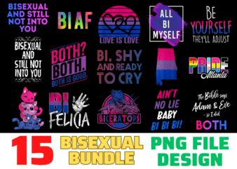 15 Bisexual Shirt Designs Bundle For Commercial Use, Bisexual T-shirt, Bisexual png file, Bisexual digital file, Bisexual gift, Bisexual download, Bisexual design