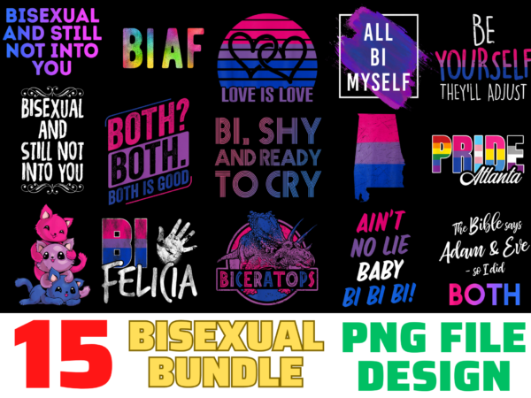 15 bisexual shirt designs bundle for commercial use, bisexual t-shirt, bisexual png file, bisexual digital file, bisexual gift, bisexual download, bisexual design