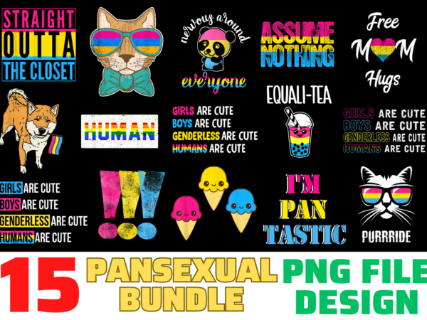 15 pansexual shirt designs bundle for commercial use, pansexual t-shirt, pansexual png file, pansexual digital file, pansexual gift, pansexual download, pansexual design