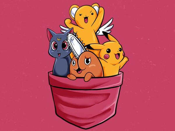 Pocket pet t shirt illustration