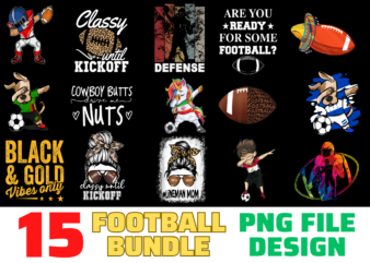 15 Football Shirt Designs Bundle For Commercial Use, Football T-shirt, Football png file, Football digital file, Football gift, Football download, Football design