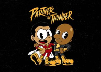 partner in thunder t shirt illustration